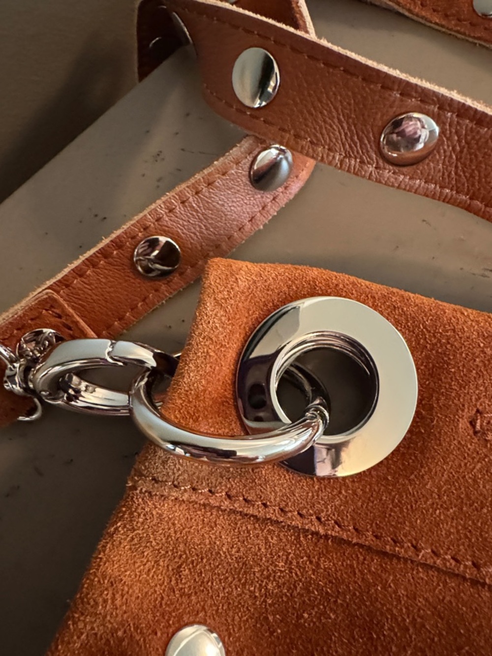 Hammitt Rust Suede Crossbody with Silver Hardware - Picture 10 of 16